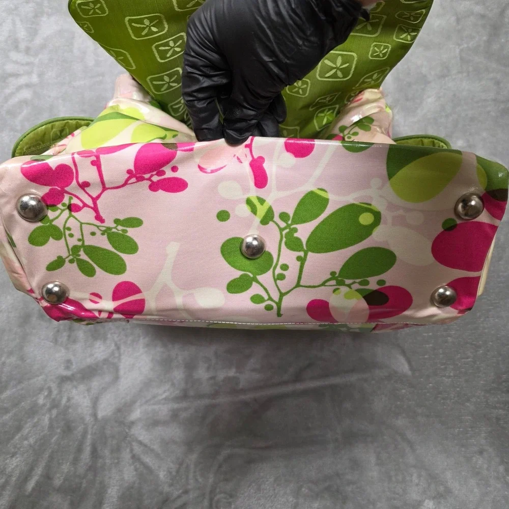 Fleurville Mothership Diaper Bag Floral Green-LAM Pink Green Storage Travel Baby